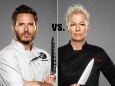 In this installment of Food Network's Rival Recipes, Next Iron Chef rivals Spike Mendelsohn and Elizabeth Falkner compete in a canned tomato cook-off.