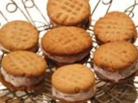 Peanut Butter Cookie Sandwiches Stuffed with Grape Jelly Ice Cream