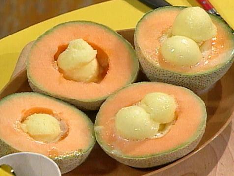 Melon Bowls with Fruit Sorbet