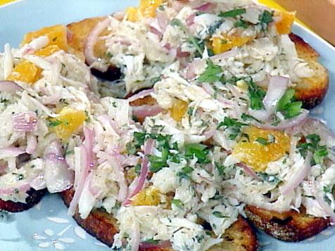 Crab Salad with Orange and Oregano on Grilled Sourdough