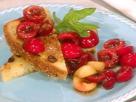 Fresh Cherries with Semolina Toast and Rhododendron Honey