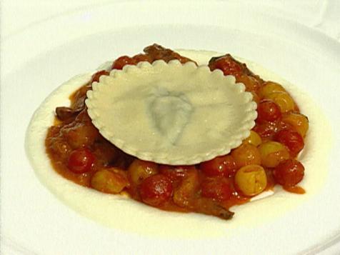 Maui Onion and Goat Cheese Tortellini with Currant Tomato and Porcini Sauce