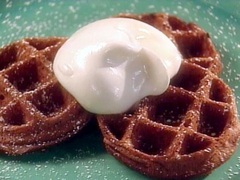 Chocolate Waffles with Marshmallow Sauce
