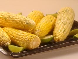 Roasted Corn on the Cob with Cilantro Lime Butter