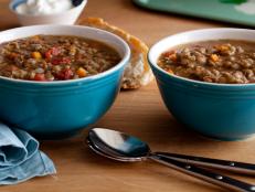 For a bowl of hearty comfort, try Alton Brown's Lentil Soup recipe, spiced with coriander and cumin, from Good Eats on Food Network.