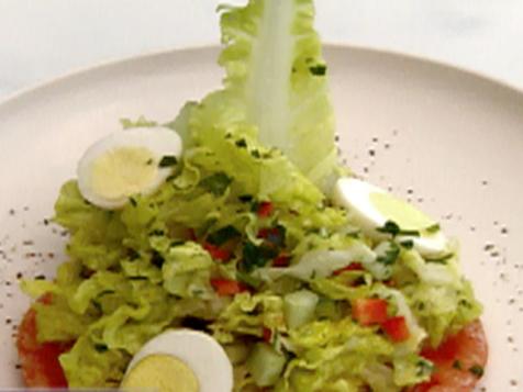 Baby Greens Salad with Quail Egg and Maple White Balsamic Vinaigrette