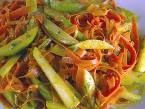 Shaved Carrot and Pear Salad with Curry Vinaigrette