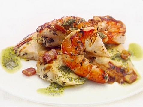 Chicken and Shrimp with Pancetta Chimichurri