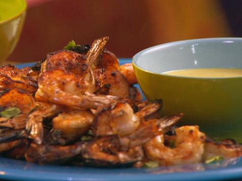 Grilled Shrimp with Coconut Curry Dip and Peanuty Noodles