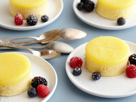 Lemon Pudding Cake with Fresh Mixed Berries