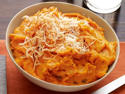 A Beige Bowl containing Whipped Sweet Potatoes