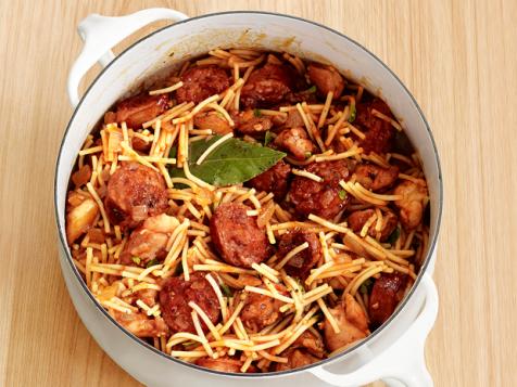 Spanish-Style Noodles with Chicken and Sausage