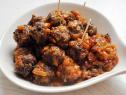 Marmalade Meatballs piled in a plain white dish