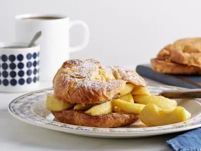 Tyler Florence's Croissant French Toast with Soft Caramel Apples for Thanksgiving Brunch as seen on Food Network's Food 911