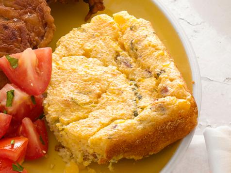 Corn-Bacon Spoon Bread with Tomatoes