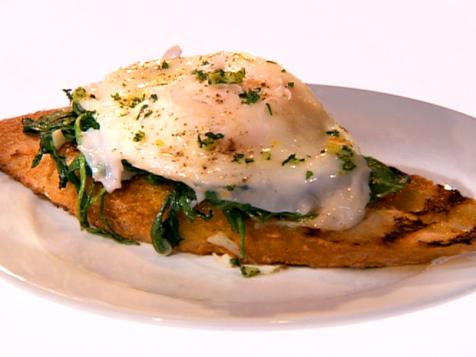 Mini Challenge: Bruschetta with Poached Egg, Truffle Oil, and Arugula