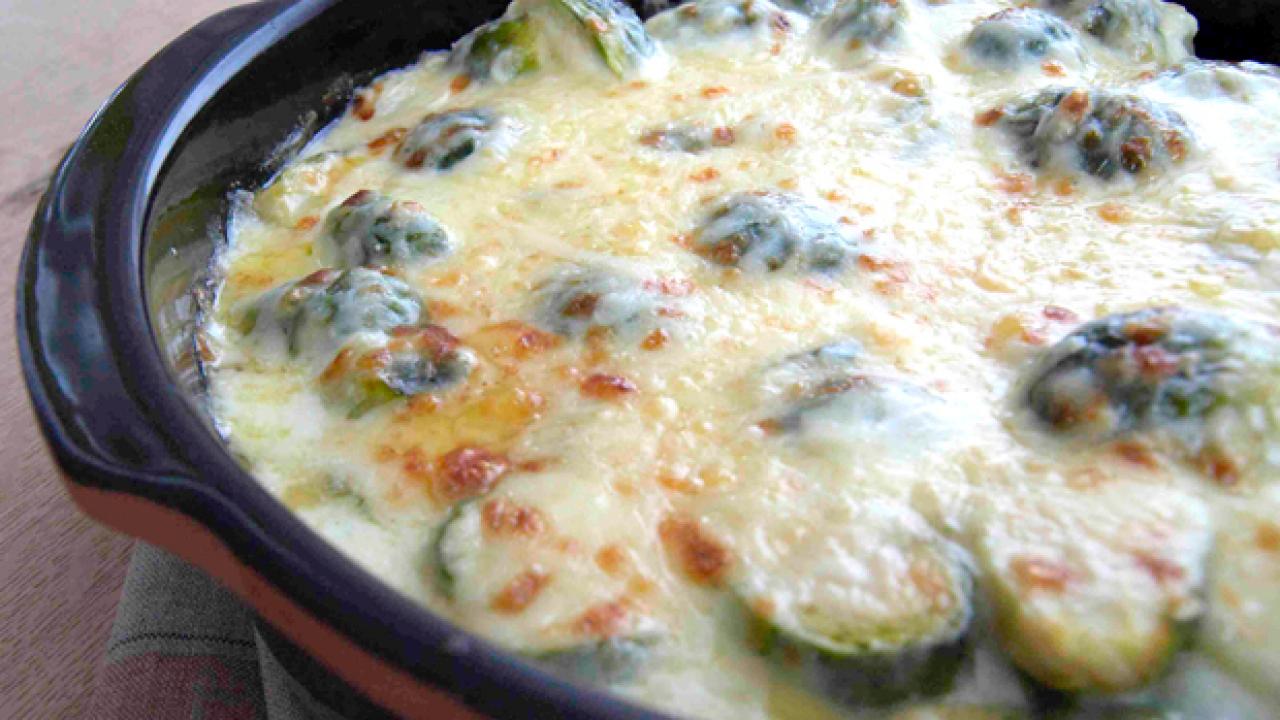Cheesy Brussels Sprout Gratin