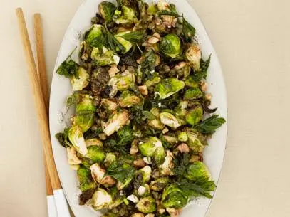 Green Vegetables in a White Serving Dish on a Beige Tablecloth