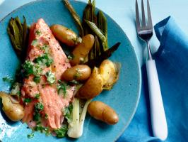 Slow-Roasted Salmon with Potatoes