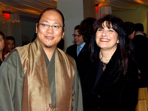 UNITED STATES - JANUARY 24:  Food critic and editor-in-chief of Gourmet magazine Ruth Reichl gets together with restaurateur Masaharu Morimoto at the magazine's 65th anniversary party at Morimoto restaurant on Tenth Ave.  (Photo by Richard Corkery/NY Daily News Archive via Getty Images)