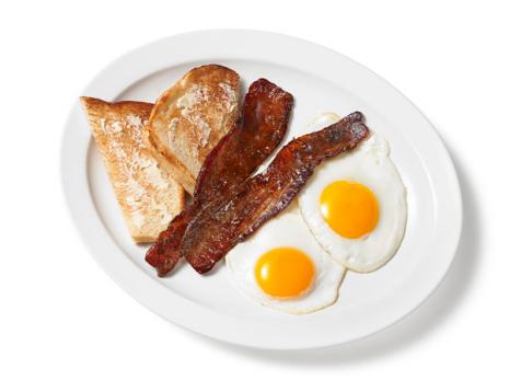 Coffee-Glazed Bacon With Eggs