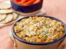 Claire Robinson's Buffalo Chicken Dip has all of the big flavors of chicken wings (hot sauce, blue cheese and even celery) without the fuss and fat of frying.