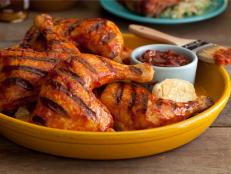 For the Ultimate Barbecued Chicken, Tyler Florence first grills the bird, then bastes it in his homemade sauce from Food Network.