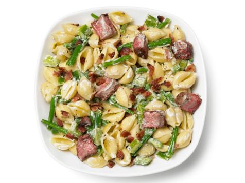 Pasta Salad With Steak, Bell Pepper, Green Beans and Bacon