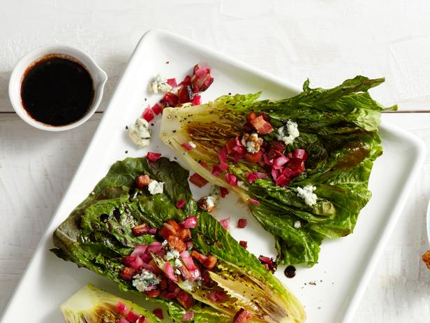 grilled romaine with blue cheese bacon vinaigrette recipe