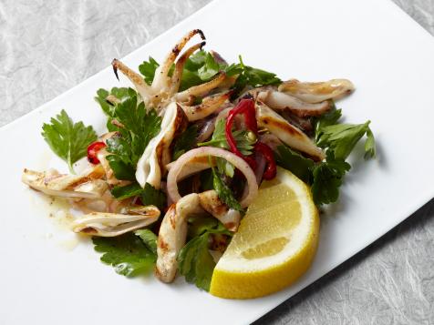 Grilled Calamari with Parsley and Pickled Shallot Salad