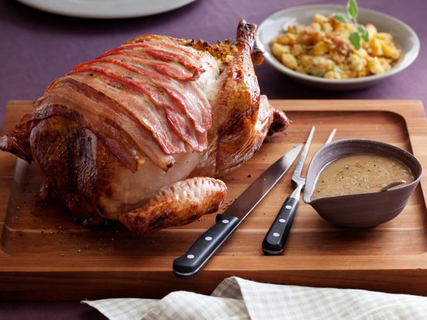 Maple Roasted Turkey with Sage, Smoked Bacon and Cornbread Stuffing