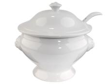 Wine a White Porcelain Lion's Head Tureen for an elegant presentation of your favorite soups, sauces and plenty of other dishes.