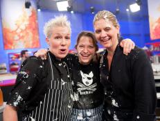 Watch an exclusive video of rival chefs Duskie Estes, Elizabeth Falkner and Amanda Freitag face off in Food Network's first Next Iron Chef food fight.