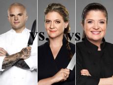 In this installment of Food Network's Rival Recipes, Next Iron Chefs rivals Nate Appleman, Alex Guarnaschelli and Amanda Freitag compete in a bacon cook-off.