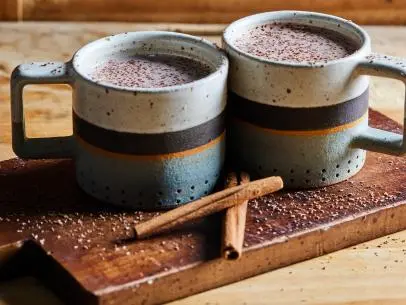 Description: Ellie Krieger's Hot Chocolate. Keywords: Lowfat Milk, Cinnamon Stick, Unsweetened Cocoa Powder, Sugar, Vanilla Extract.