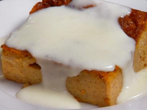 Pumpkin Bread Pudding with Rum Sauce