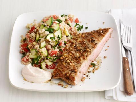 Grilled Pork Steaks With Zucchini Couscous