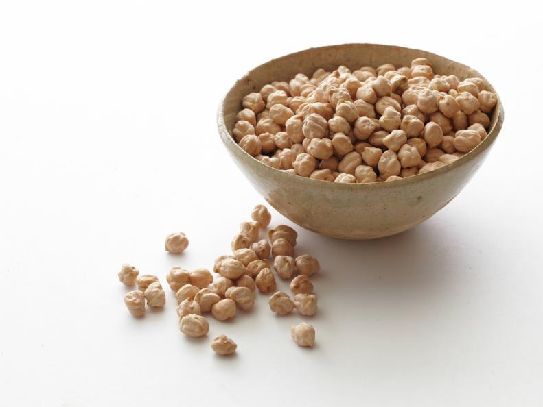 Stock Photo of Dry Chickpeas on White