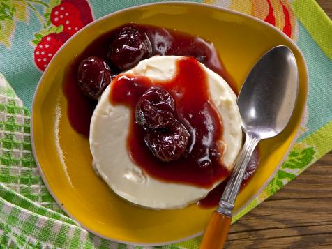 Almond Panna Cotta with Cherry Compote