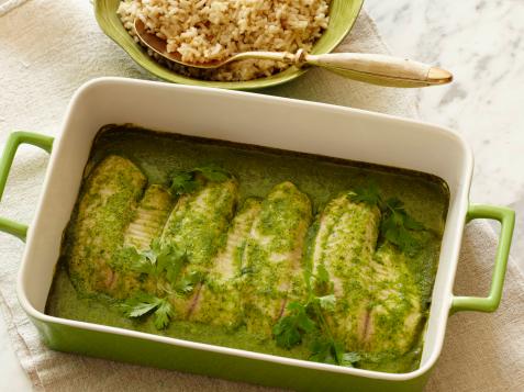 Baked Tilapia With Coconut-Cilantro Sauce