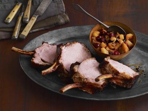 Rack of Pork with Pear-Apple Compote