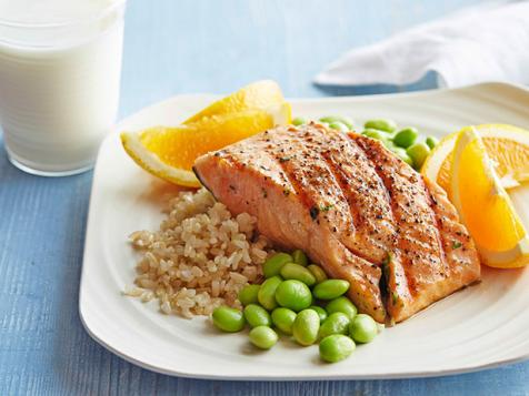 Honey Soy Grilled Salmon with Edamame and Brown Rice
