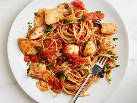 Spicy Fish and Olive Spaghetti