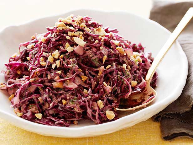 Asian Red Cabbage Slaw with Peanuts