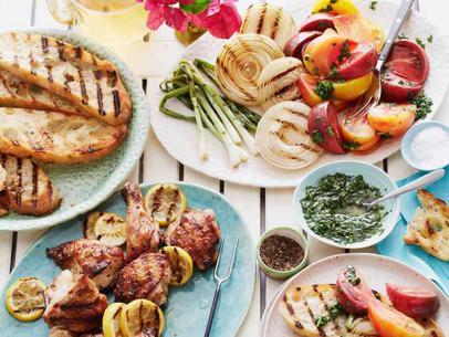 Grilled Chicken with Charred Lemon and Heirloom Tomatoes