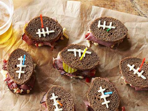 Pastrami Football Finger Sandwiches