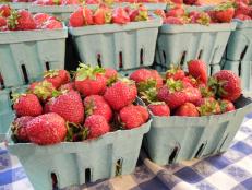 I went to the farmers' market to get strawberries. I thought I might have missed their short season, but they were in fact there. And then, as if I were somewhere I might never visit again, I suddenly needed everything else there, too.