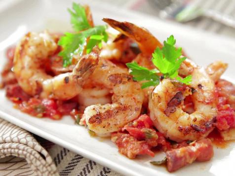 Grilled Shrimp with Bacon, Tomato and Scallion Vinaigrette