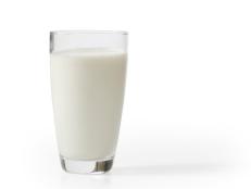 milk in the glass