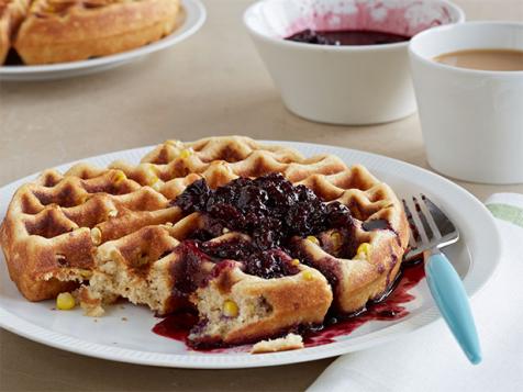 Buttermilk Corn Waffle with Berry Syrup